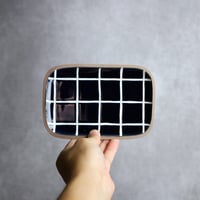 長角皿 小 タイル 藍色 やちむん 陶器 一翠窯:7021001