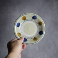 5寸皿S2 飴 呉須釉 点打 やちむん 陶器 北窯 松田米司工房:7003004