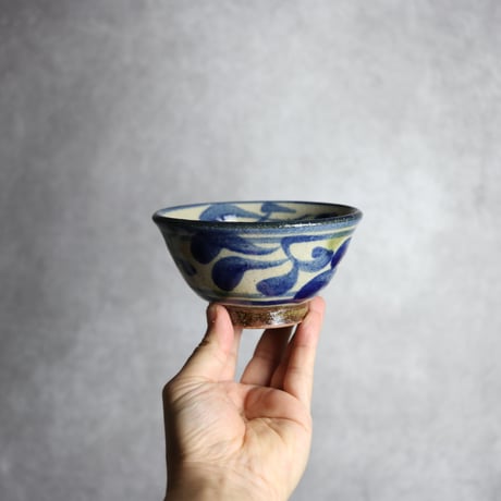 入手困難 新品 沖縄 幸陶器 やちむん【クバ笠マカイ】4寸 ペアセット