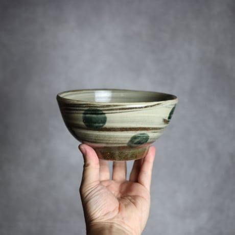 5寸鉢S3 呉須釉 点打 刷毛目 やちむん 陶器 北窯 松田米司工房:7003035