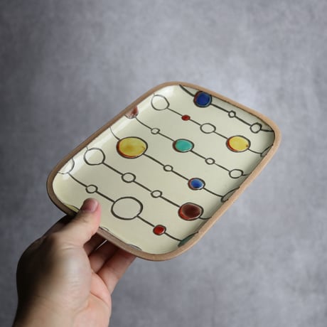 長角皿 中 赤絵 ボンボン やちむん 陶器 一翠窯:7021018