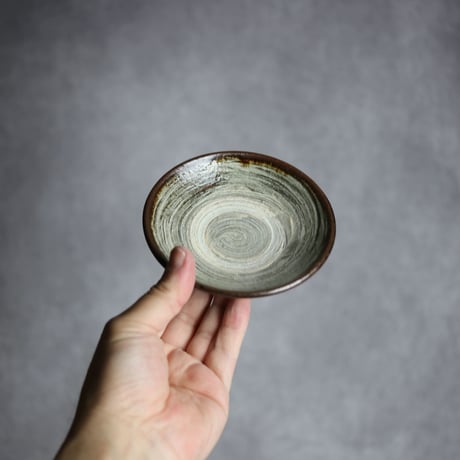 3.5寸皿3S 緑釉 刷毛目 やちむん 陶器 北窯 松田共司工房:7004003