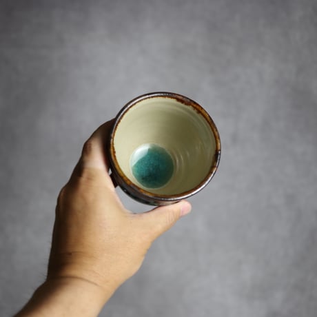 丸フリーカップ1 三彩紋 やちむん 陶器 エドメ陶房:7201009