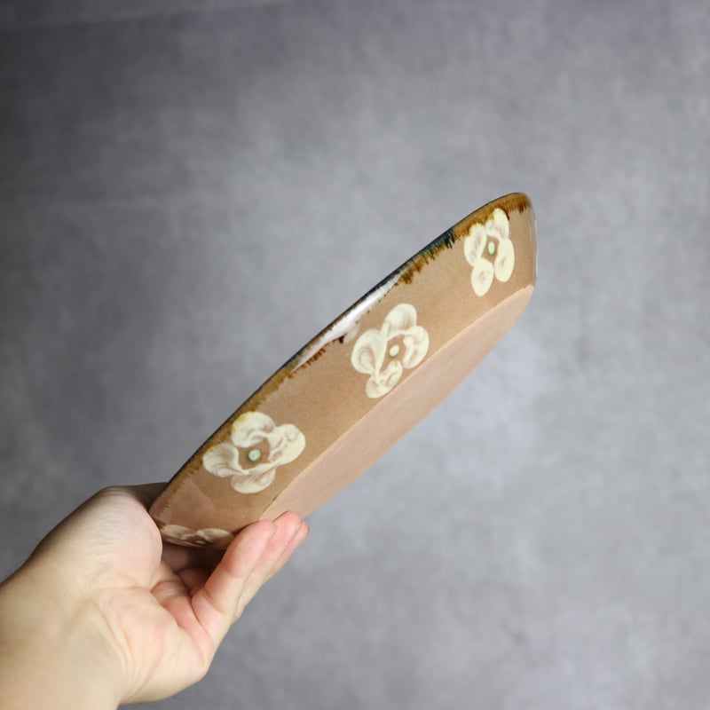 やちむん エドメ陶房 22cm平皿2枚 オーバル皿2 ライン紋 やちむん 陶器