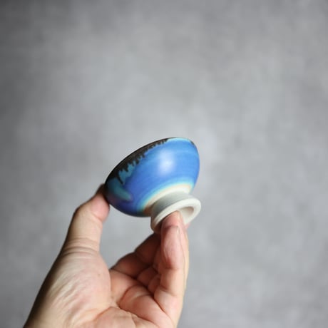 ぐい呑S1 黒 ペルシャ釉 やちむん 陶器 拓美窯:7203028