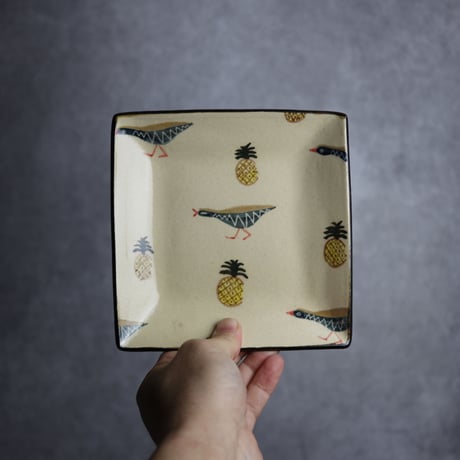 角皿C ヤンバルクイナパイン やちむん 陶器 アトリエクッチャネ:7026017