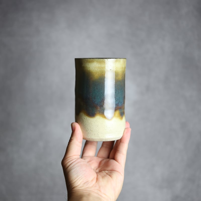 4寸筒1 緑釉 掛釉 やちむん 陶器 北窯 松田共司工房:7004049 | MADE IN