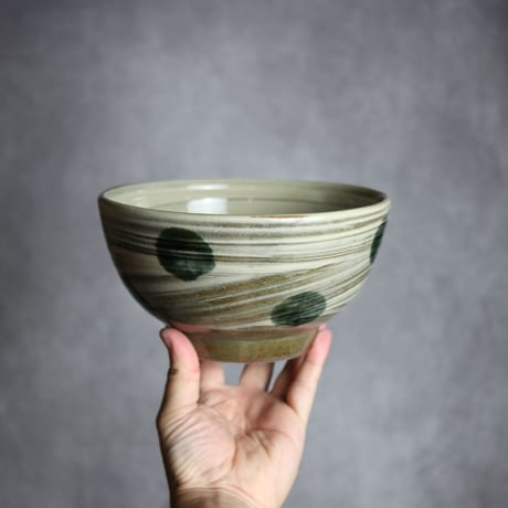 6寸鉢S3 呉須釉 点打 刷毛目 やちむん 陶器 北窯 松田米司工房:7003036