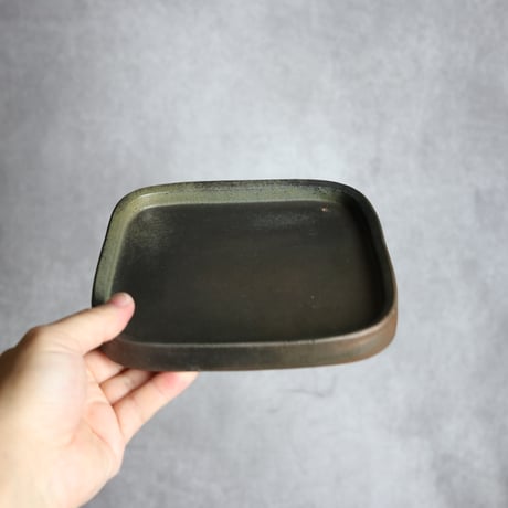 四方皿1 やちむん 陶器 南蛮焼知念窯 :7209004