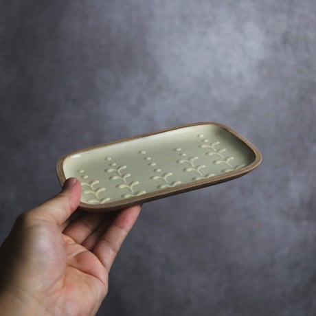 長角皿 小 ふたば やちむん 陶器 一翠窯:7021001