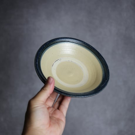 5寸皿1 呉須釉 指描 やちむん 陶器 北窯 宮城正享工房:7005004