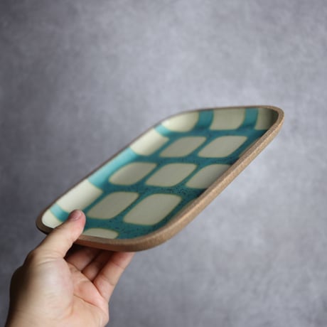 長角皿 大 ソーダ やちむん 陶器 一翠窯:7021003