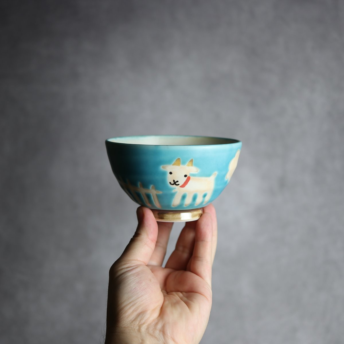 お茶碗 ヤギ3 やちむん 陶器 アトリエクッチャネ:7026027 | MADE