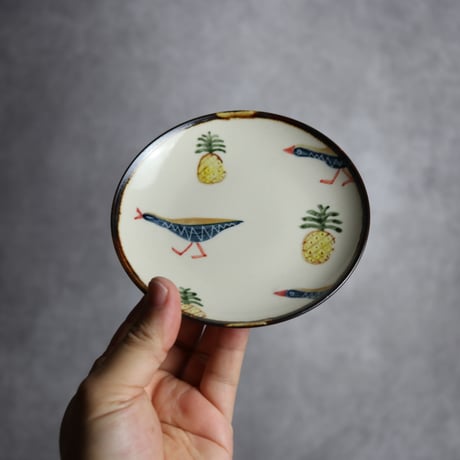 4寸皿 ヤンバルクイナパイン やちむん 陶器 アトリエクッチャネ:7026012
