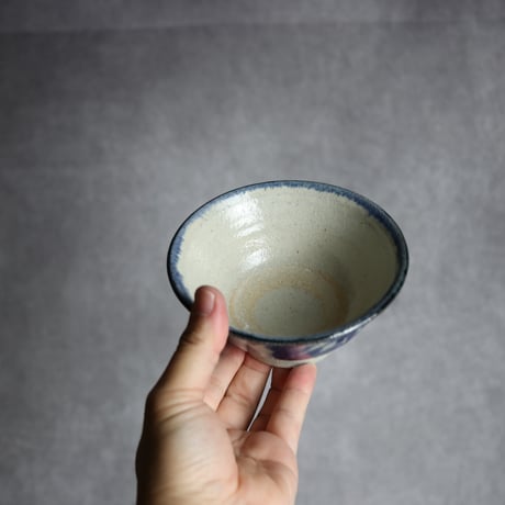 4寸マカイ6 呉須釉 唐草 やちむん 陶器 榮一工房:7013034
