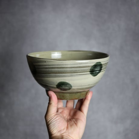 6寸鉢S4 呉須釉 点打 刷毛目 やちむん 陶器 北窯 松田米司工房:7003036
