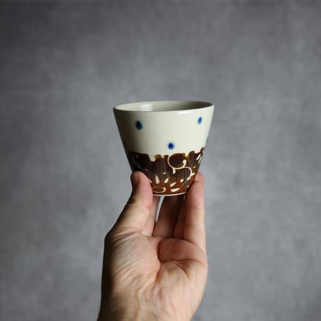 湯呑 飴釉 唐草 やちむん 陶器 高江洲陶磁器:7205036