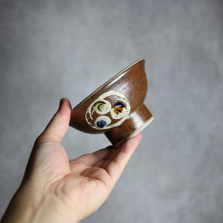 4寸マカイ2 イッチン 巴紋 やちむん 陶器 茂生窯:7015102