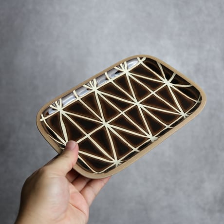 長角皿 中 シャングリラ アメ 茶色 やちむん 陶器 一翠窯:7021002