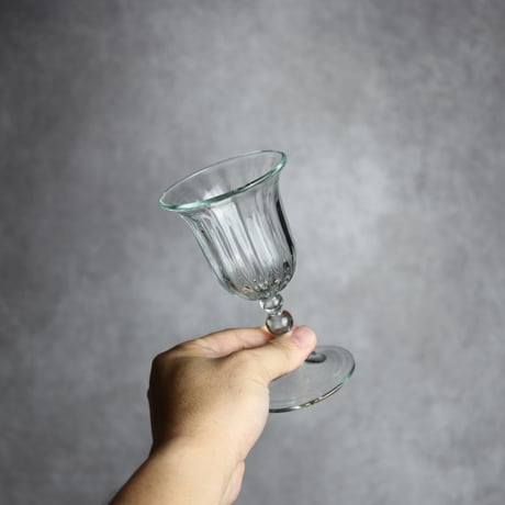 琉球ガラス 縦モールワイングラス クリア  工房glass32 : 7105001
