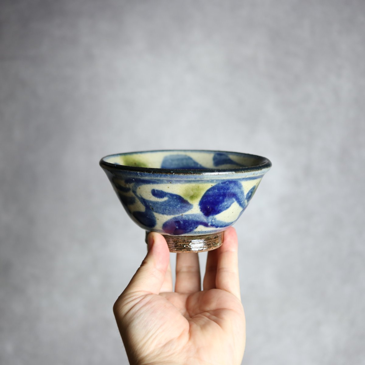 4寸マカイ 青 緑 唐草柄 やちむん 陶器 陶芸こまがた:7006024 | MADE