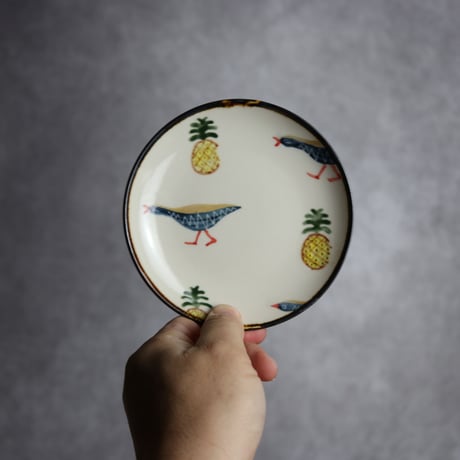 4寸皿 ヤンバルクイナパイン やちむん 陶器 アトリエクッチャネ:7026012