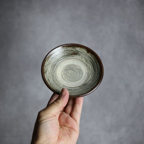 3.5寸皿3S 緑釉 刷毛目 やちむん 陶器 北窯 松田共司工房:7004003