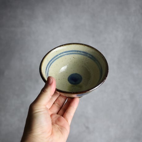 4寸マカイ 青 緑 ドット やちむん 陶器 陶芸こまがた:7006071