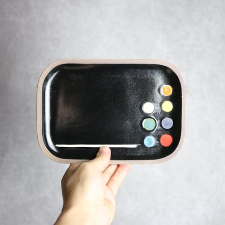 長角皿中 パレット やちむん 陶器 一翠窯:7021002