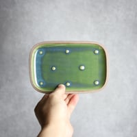 長角皿 小 点いっちん オーグスヤー やちむん 陶器 一翠窯:7021001