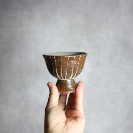 3寸 高杯鉢2 イッチン ライン やちむん 陶器 榮一工房:7013169