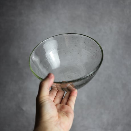 気泡ボウル小 クリア 琉球ガラス ガラス工房 清天:7102005