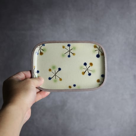 長角皿 小 ランタナ やちむん 陶器 一翠窯:7021001