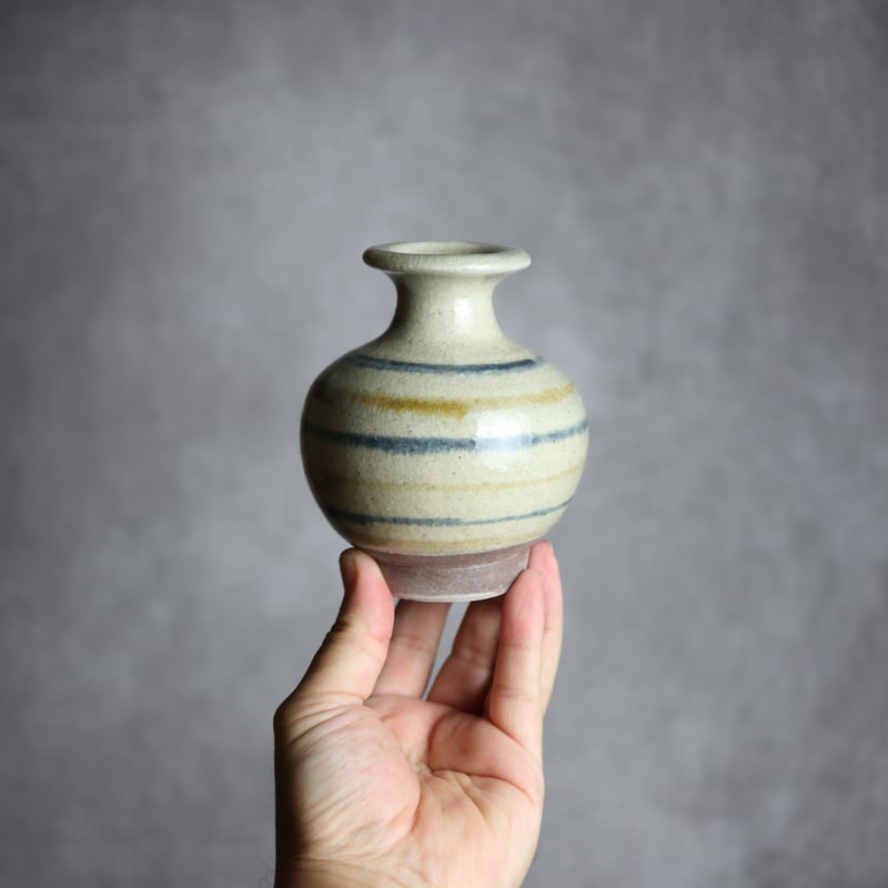 油壺中1 飴 呉須釉 線描 やちむん 陶器 北窯 松田共司工房:7004052