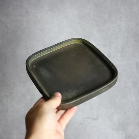 四方皿1 やちむん 陶器 南蛮焼知念窯 :7209004