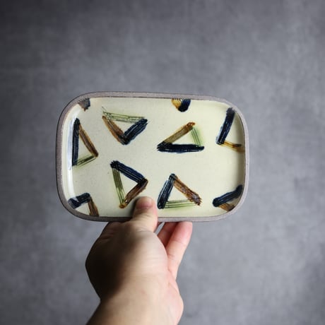 長角皿 小 櫛目三角 やちむん 陶器 一翠窯:7021001