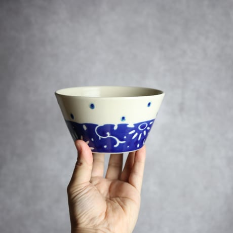 ボウル 呉須釉 唐草 やちむん 陶器 高江洲陶磁器:7205014