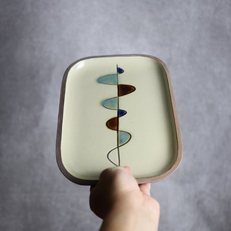 長角皿 大 ゆらぎ やちむん 陶器 一翠窯:7021003