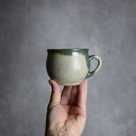 コーヒーカップ小1 緑釉 やちむん 陶器 榮一工房:7013086