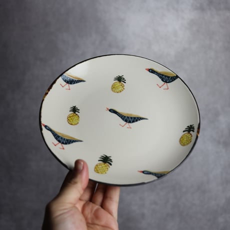 6寸皿B ヤンバルクイナパイン やちむん 陶器 アトリエクッチャネ:7026008