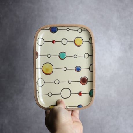 長角皿 中 赤絵 ボンボン やちむん 陶器 一翠窯:7021018