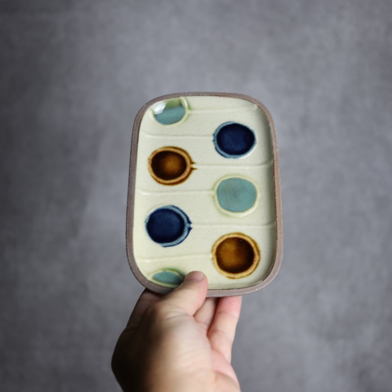 長角皿 小 バルーン やちむん 陶器 一翠窯:7021001 | MADE IN OKINAW