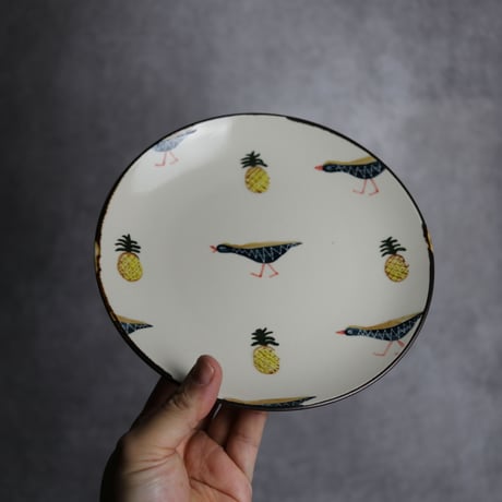 6寸皿B ヤンバルクイナパイン やちむん 陶器 アトリエクッチャネ:7026008