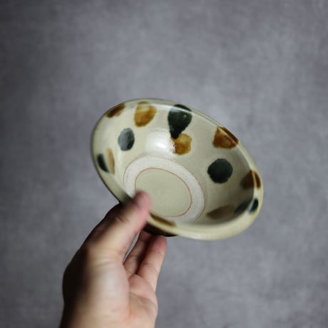 5寸ワンブーS1 飴 呉須釉 点打 やちむん 陶器 北窯 松田米司工房:7003032