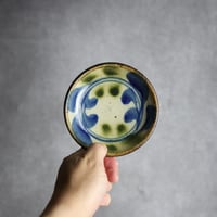 4寸皿 デイゴ 青 緑 やちむん 陶器 陶芸こまがた:7006082