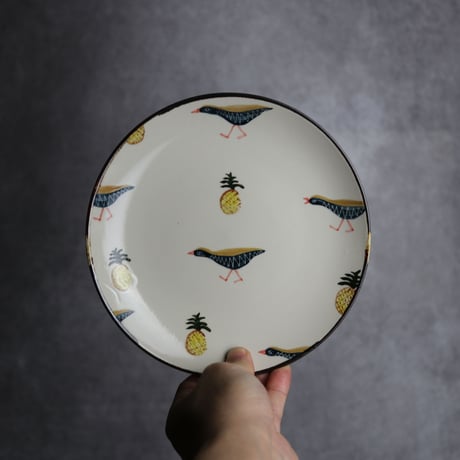 6寸皿B ヤンバルクイナパイン やちむん 陶器 アトリエクッチャネ:7026008