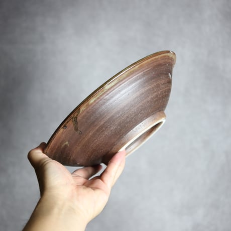 8寸皿2 緑釉 指描 やちむん 陶器 榮一工房:7013025
