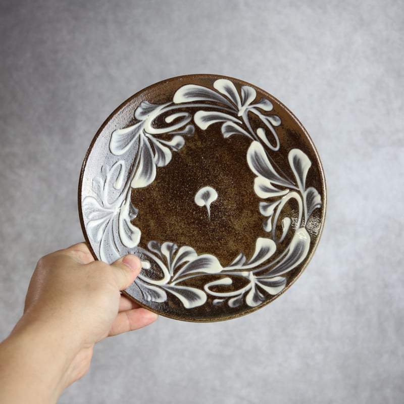 やちむん　北窯　6寸皿　5枚セット 北窯やちむん 6寸皿イッチン やちむん イッチン6寸皿セット 北窯 宮城