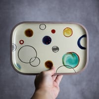 長角皿 大 赤絵 プリズム やちむん 陶器 一翠窯:7021019