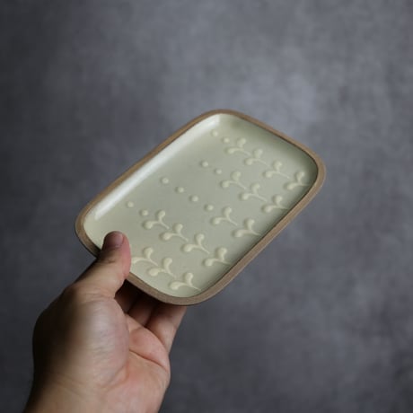 長角皿 小 ふたば やちむん 陶器 一翠窯:7021001